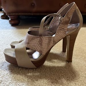 Nine West Nude and Snake Heels